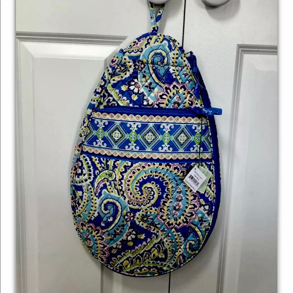 NWT Vera Bradley Racquet Cover with Crossbody Strap in Retired Capri Blue NEW!